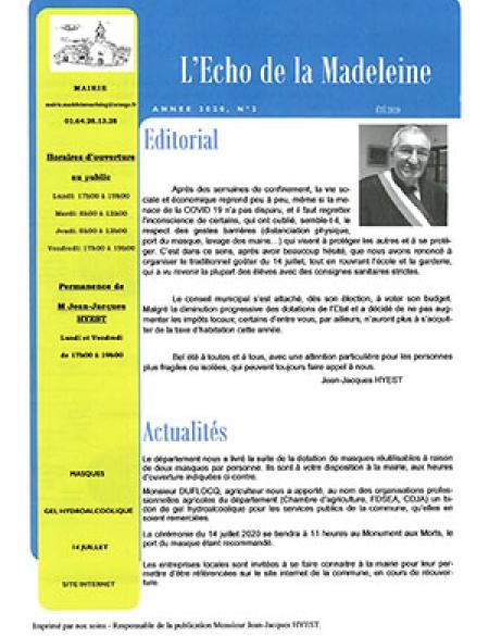 L'écho de la Madeleine N°2 - Eté 2020